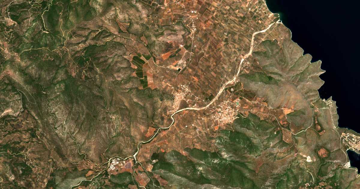 Carte satellite de Korakovoúni