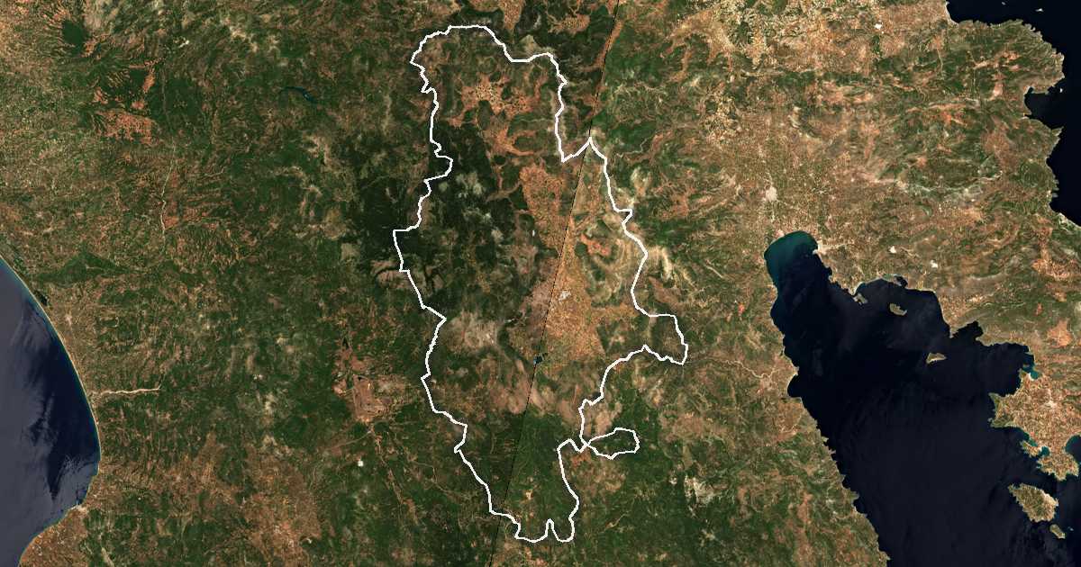 Image satellite avec la limite tracée: Tripoli