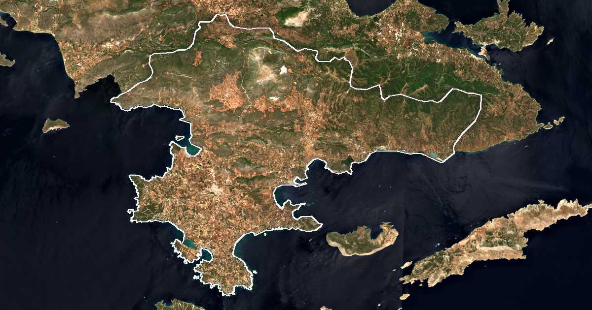 Image satellite avec la limite tracée: Hermionide
