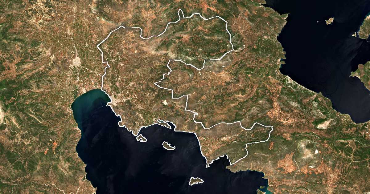 Image satellite avec la limite tracée: des Naupliens
