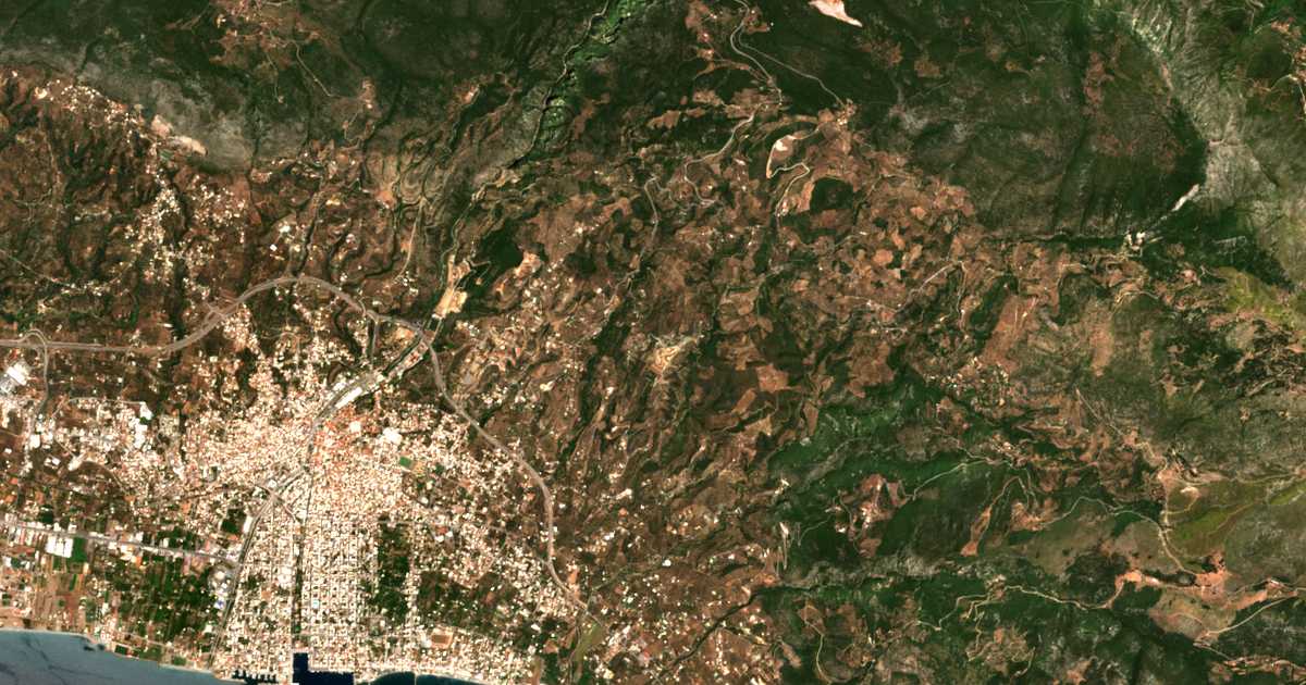 Carte satellite de Gianitsánika - Skoupidótopos