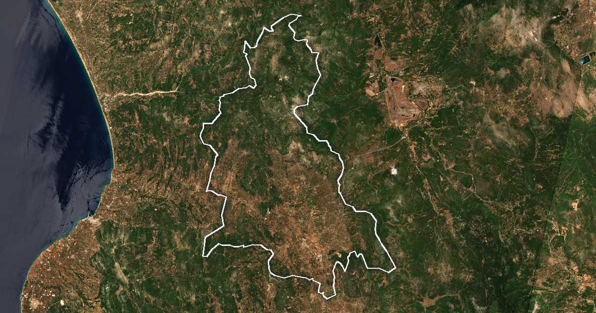 Image satellite avec la limite tracée: d'Œchalie