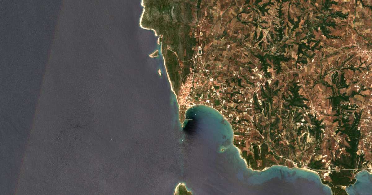 Carte satellite de Methóni