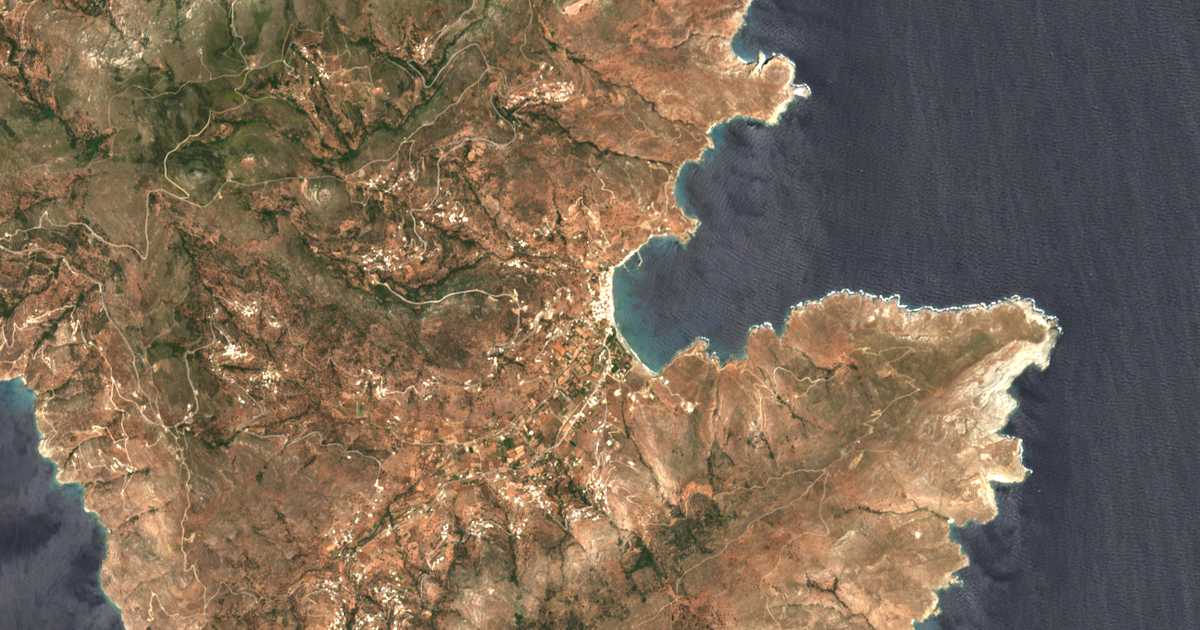 Carte satellite de Órmos Korthíou