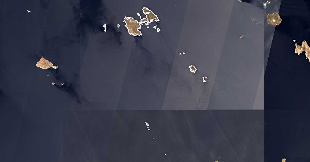 Image satellite avec la limite tracée: Astypalée