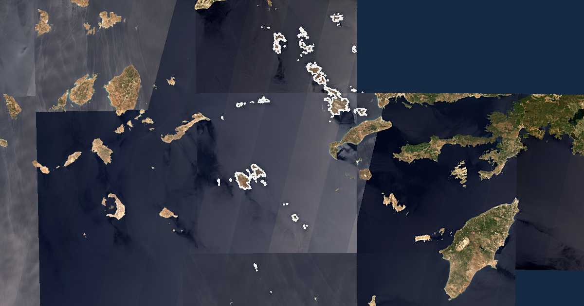 Image satellite avec la limite tracée: Kalymnos
