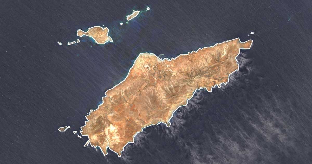 Image satellite avec la limite tracée: Kassos