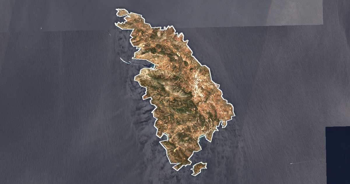 Image satellite avec la limite tracée: Sifnos