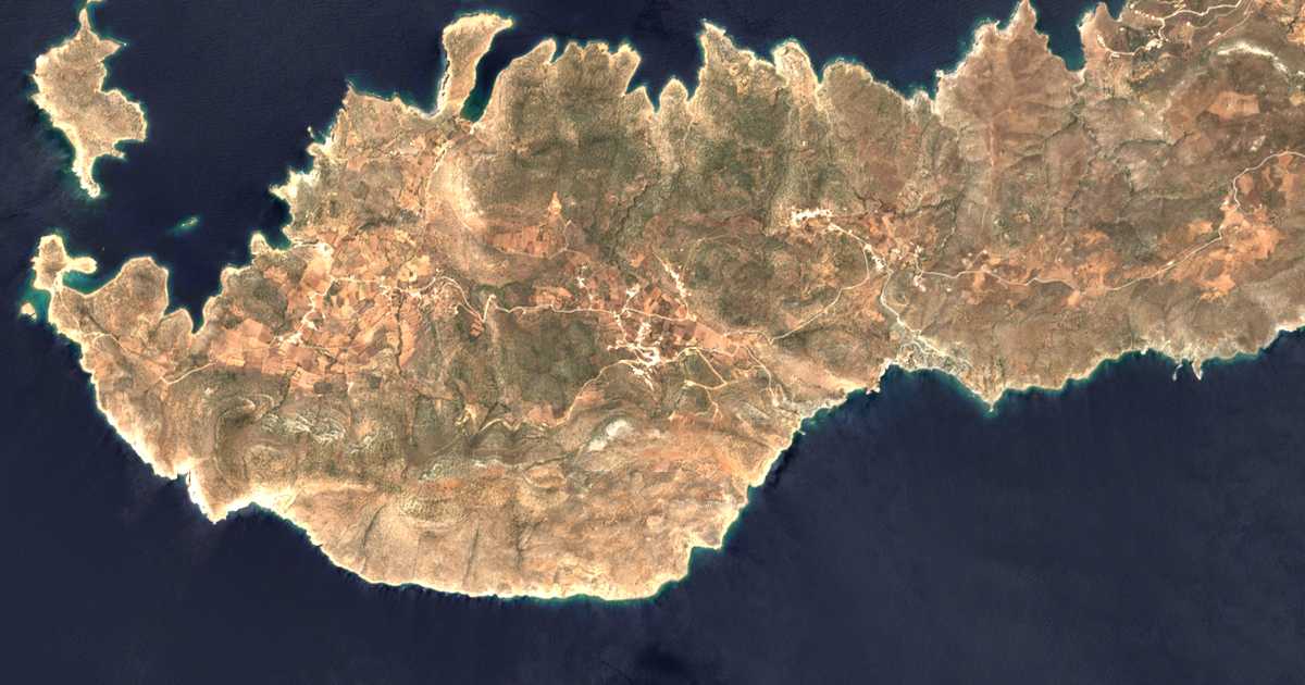 Carte satellite de Arkesíni