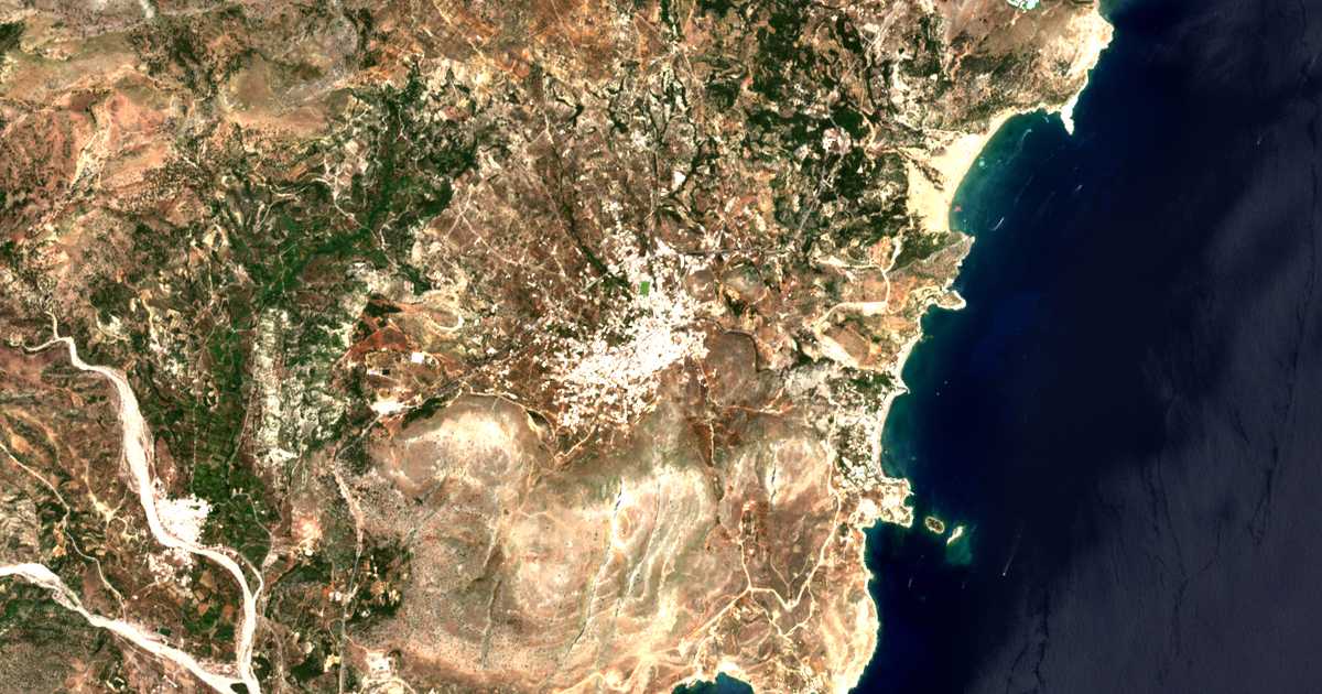 Carte satellite de Archángelos