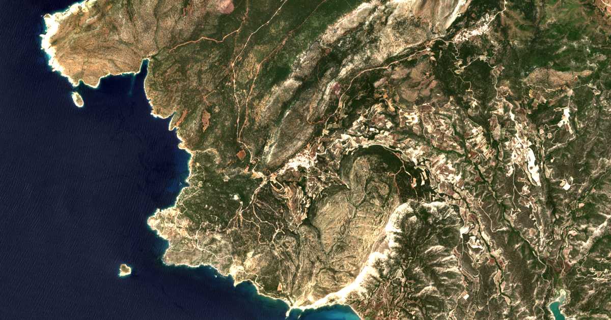 Carte satellite de Monólithos