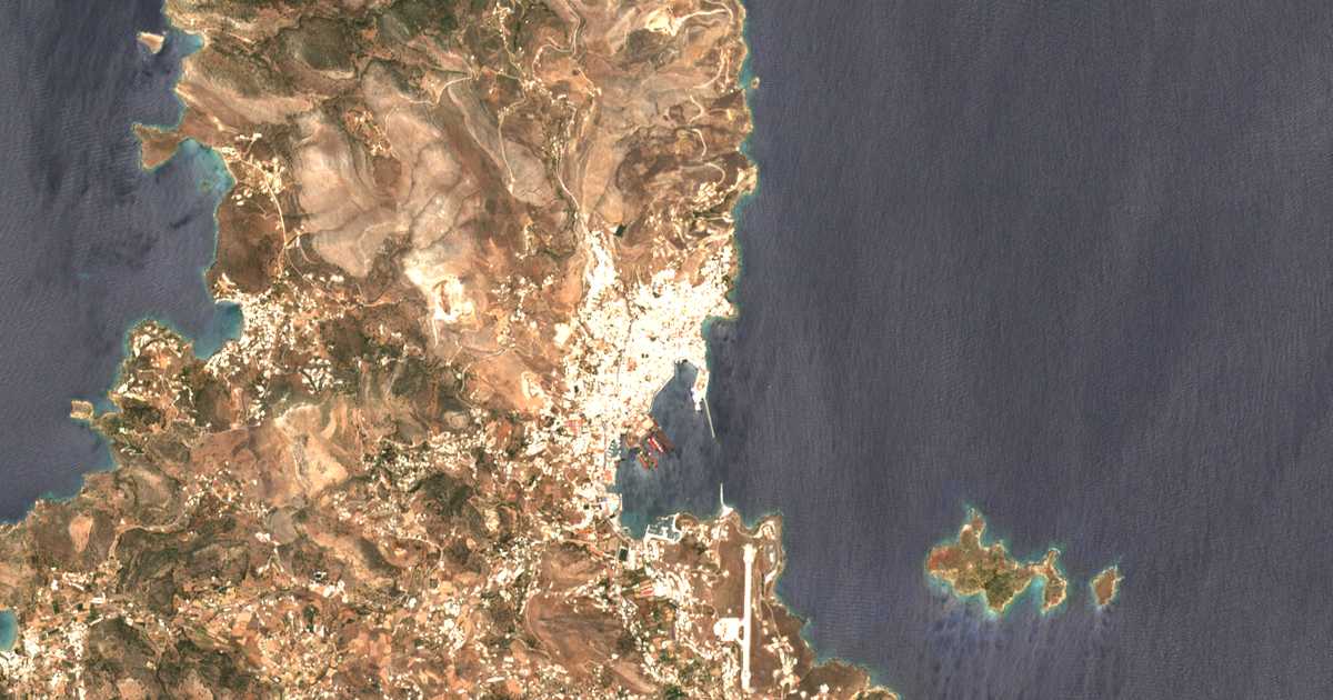 Carte satellite de Ermoúpoli