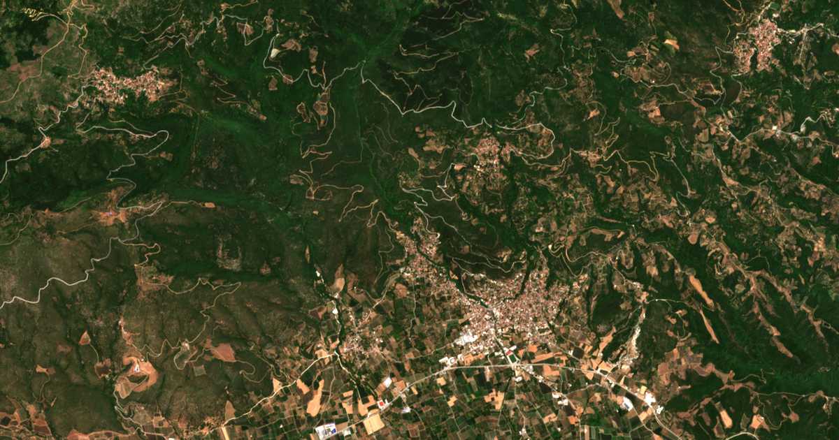 Carte satellite de Metaxochóri