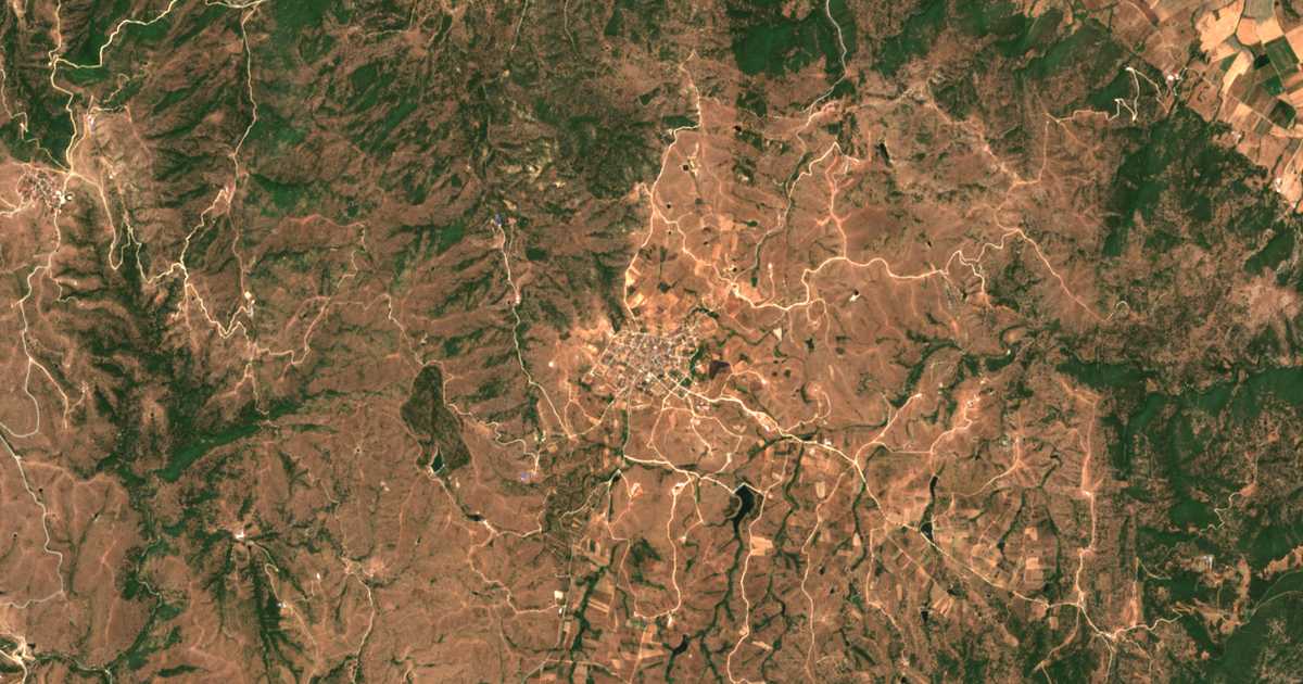 Carte satellite de Méga Eleftherochórion