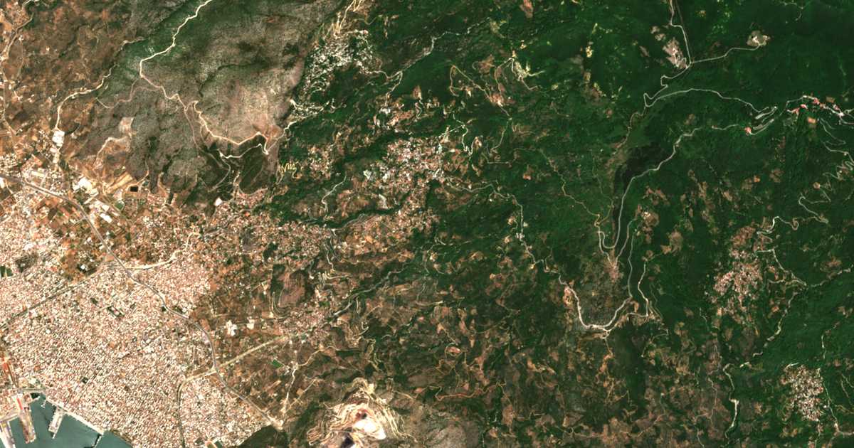 Carte satellite de Katochórion