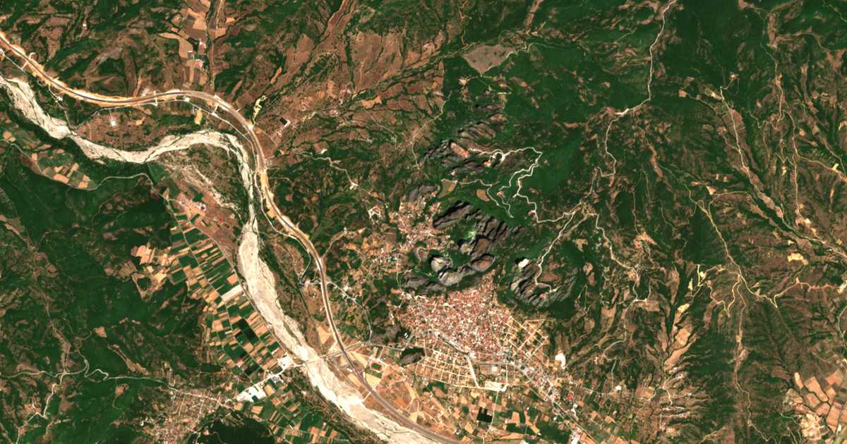 Carte satellite de Kastráki