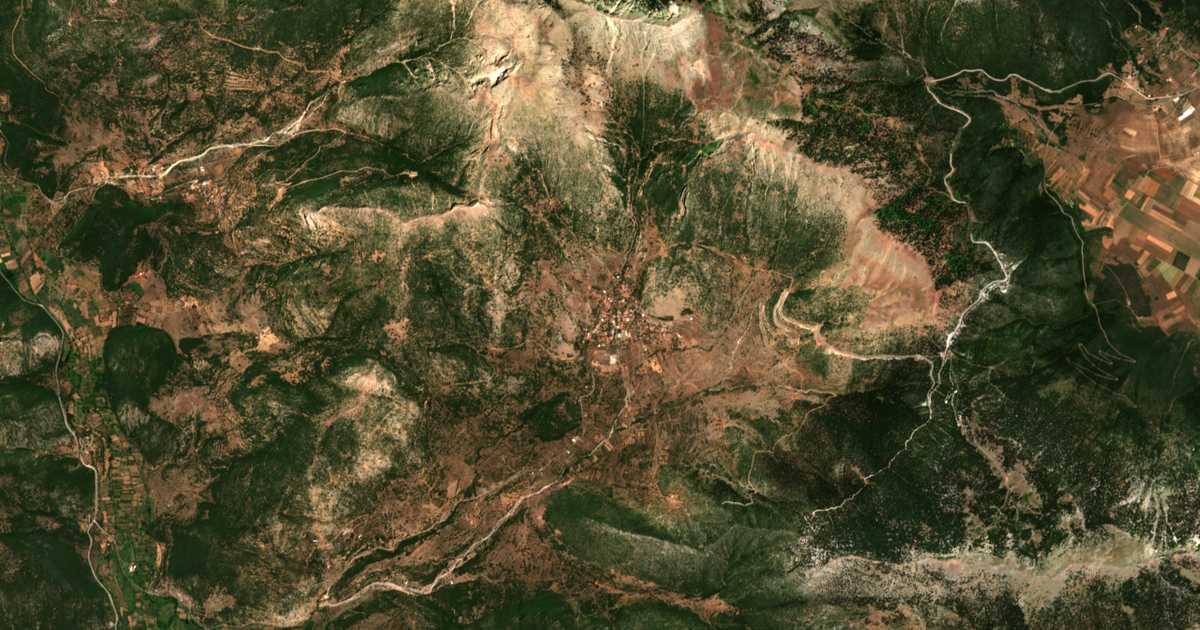 Carte satellite de Lykouría