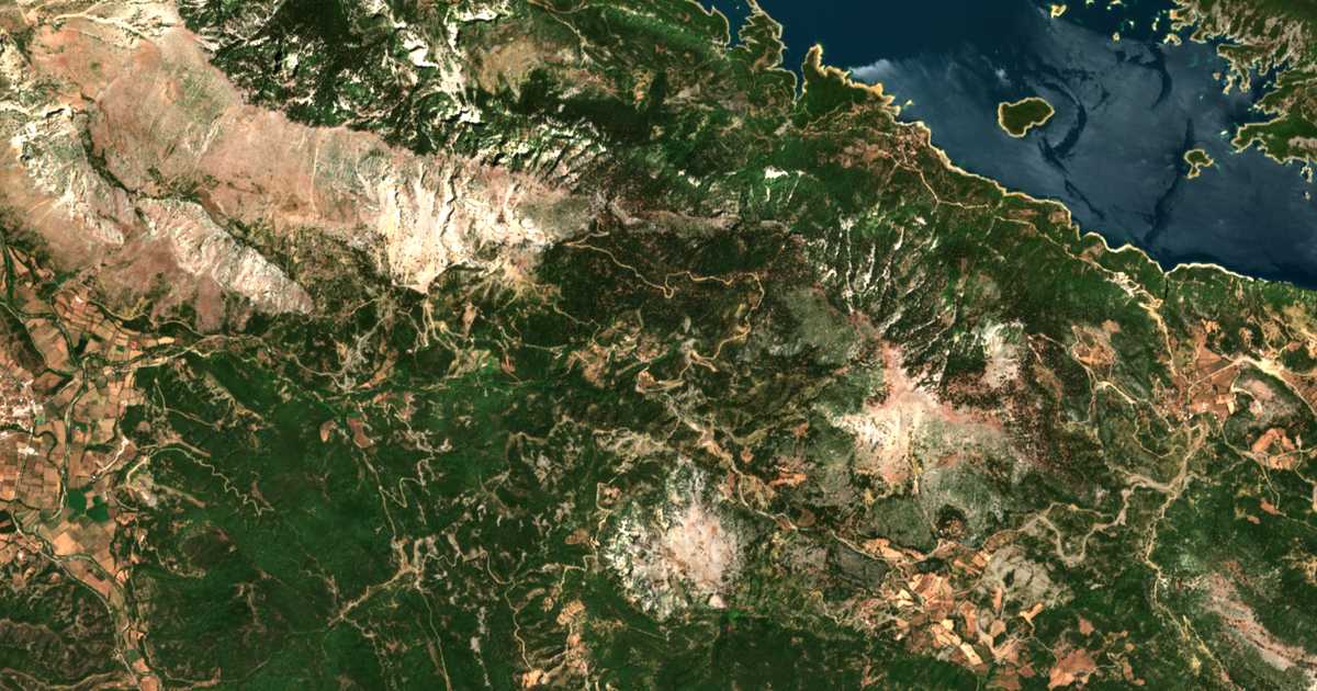 Carte satellite de Chalkiópouloi