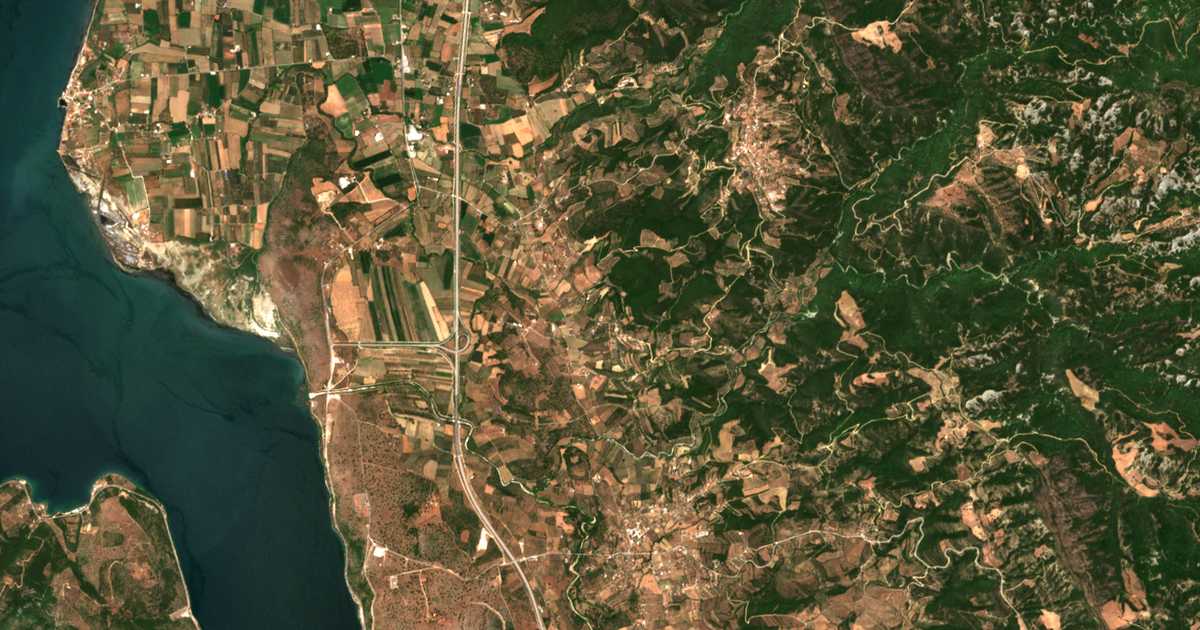 Carte satellite de Keramídi