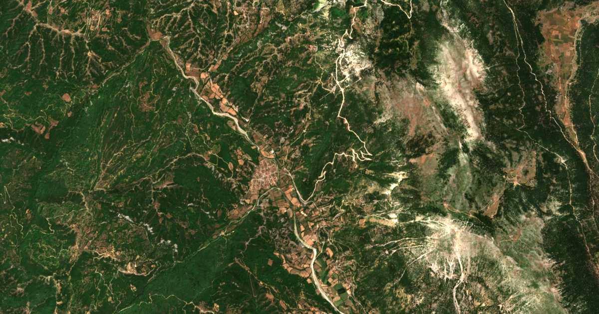 Carte satellite de Thýamos