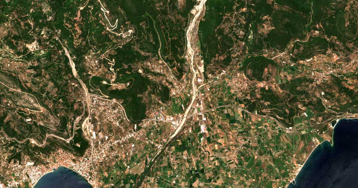 Carte satellite de Káto Dáfni