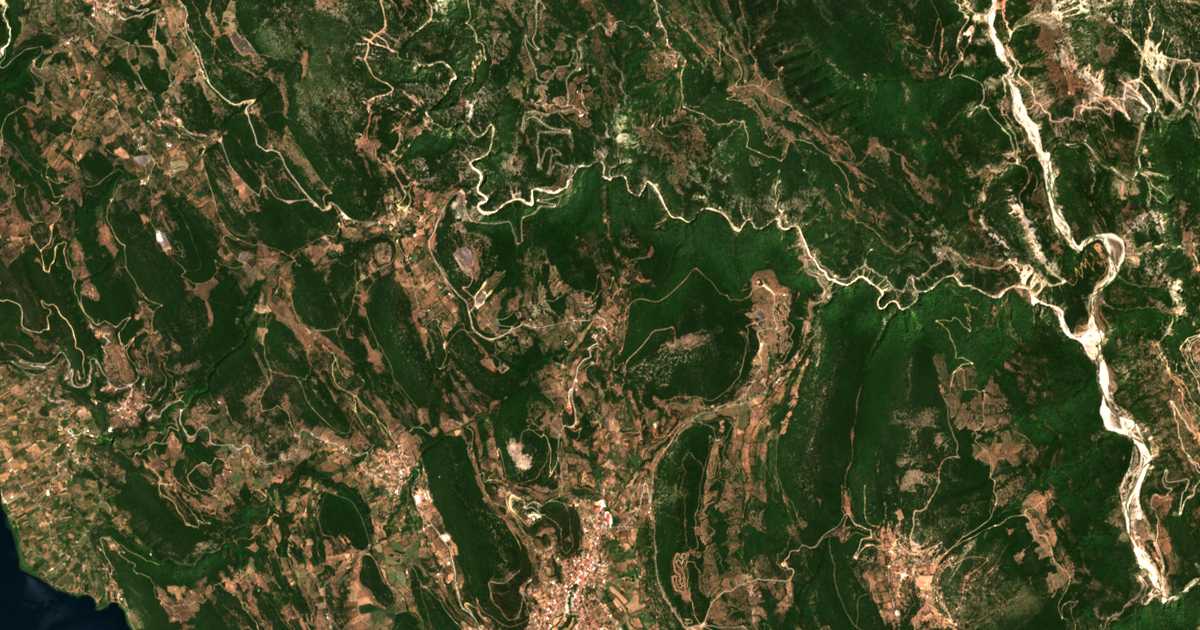 Carte satellite de Mégas Déndros