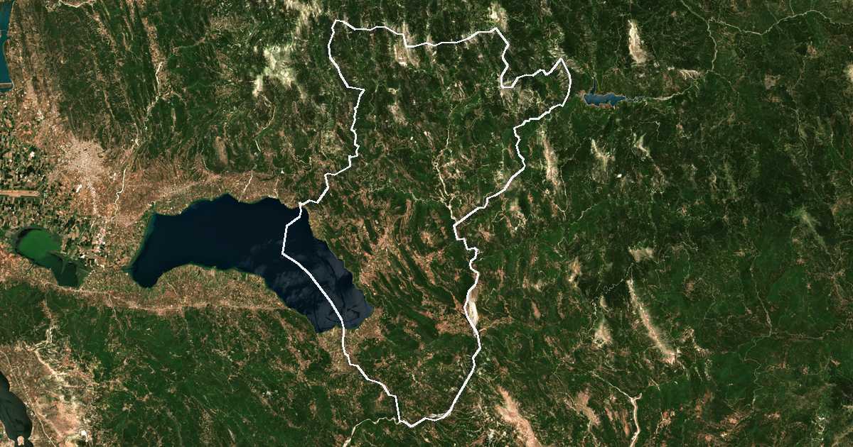 Image satellite avec la limite tracée: Thérmo